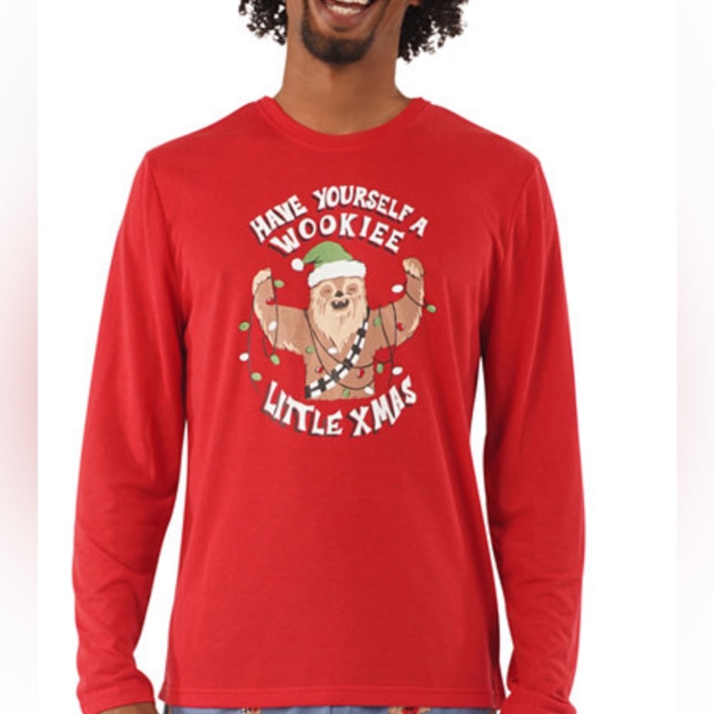 * NWT Star Wars Chewbacca Munki Munki nite nite sleeping long sleeve red Small